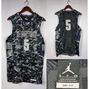 Nike Jordan Georgetown Hoyas Basketball Jersey Dri-Fit Mens S Gray Camo 3094